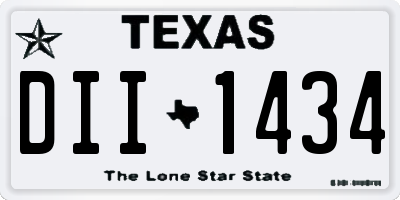 TX license plate DII1434