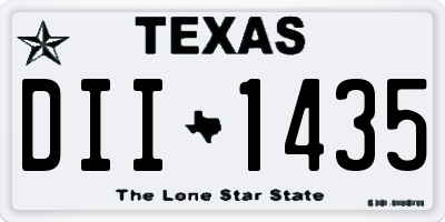 TX license plate DII1435