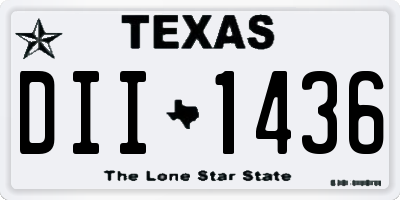 TX license plate DII1436