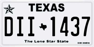 TX license plate DII1437