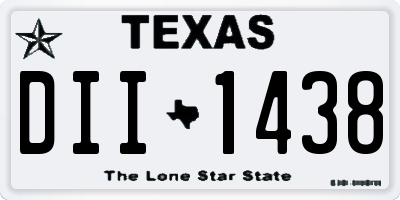 TX license plate DII1438