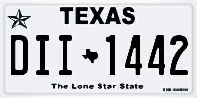 TX license plate DII1442