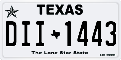 TX license plate DII1443