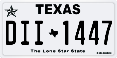 TX license plate DII1447