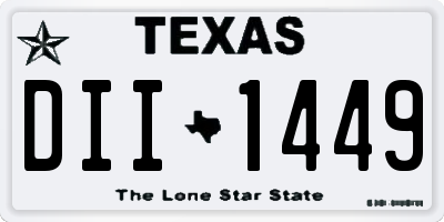 TX license plate DII1449