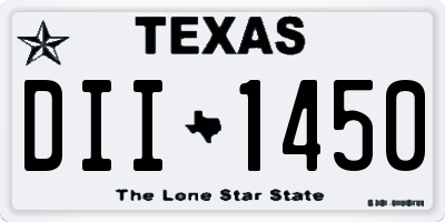 TX license plate DII1450