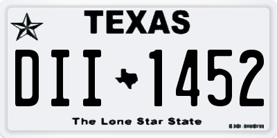 TX license plate DII1452