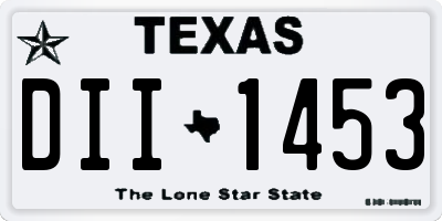 TX license plate DII1453