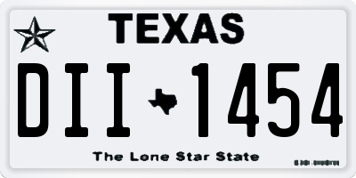 TX license plate DII1454