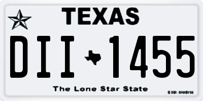 TX license plate DII1455