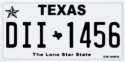 TX license plate DII1456