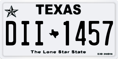 TX license plate DII1457
