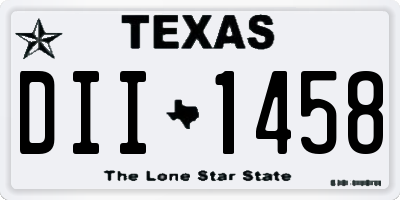 TX license plate DII1458
