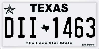 TX license plate DII1463