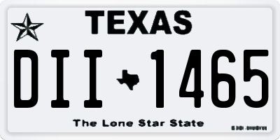 TX license plate DII1465