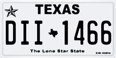 TX license plate DII1466