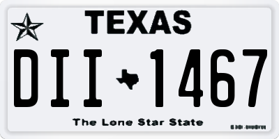 TX license plate DII1467