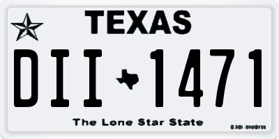 TX license plate DII1471