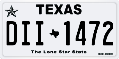 TX license plate DII1472