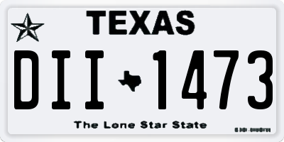 TX license plate DII1473