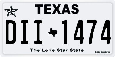 TX license plate DII1474