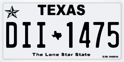 TX license plate DII1475