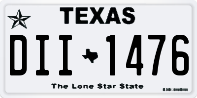 TX license plate DII1476