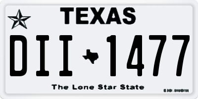 TX license plate DII1477