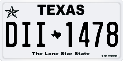 TX license plate DII1478