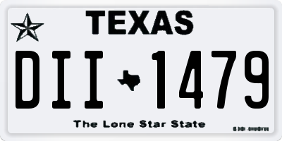 TX license plate DII1479