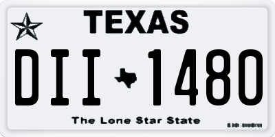 TX license plate DII1480