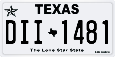 TX license plate DII1481