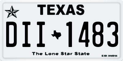 TX license plate DII1483