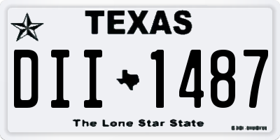TX license plate DII1487