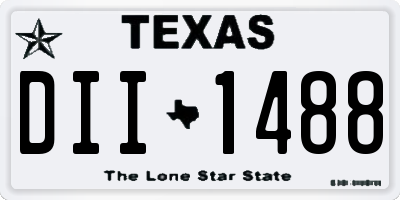 TX license plate DII1488