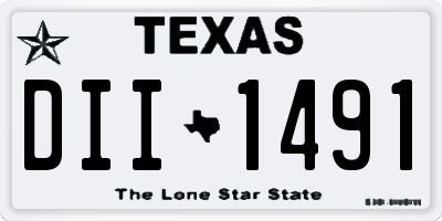 TX license plate DII1491