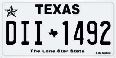 TX license plate DII1492