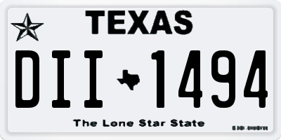TX license plate DII1494