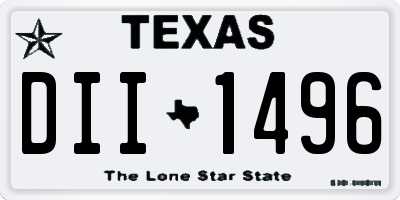 TX license plate DII1496