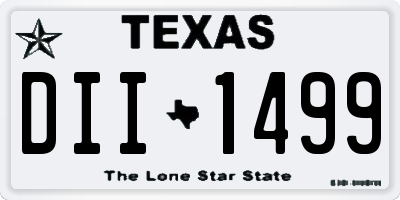 TX license plate DII1499