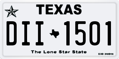 TX license plate DII1501