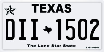 TX license plate DII1502