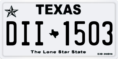 TX license plate DII1503
