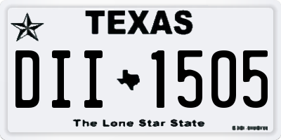 TX license plate DII1505