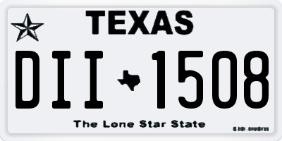 TX license plate DII1508