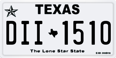 TX license plate DII1510