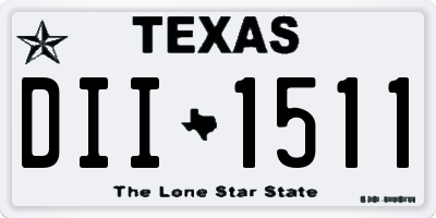 TX license plate DII1511