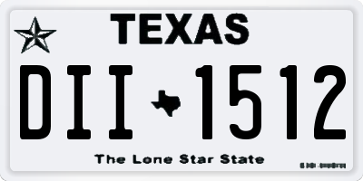 TX license plate DII1512