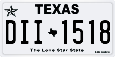 TX license plate DII1518