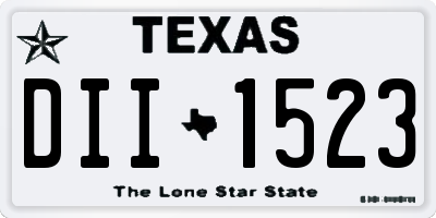 TX license plate DII1523